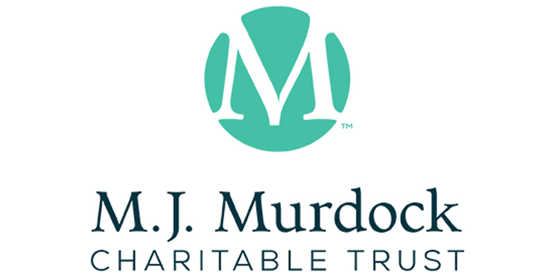 logo graphic of the letter m in a green circle. below it, text says m.j. murdock charitable trust.